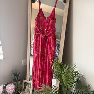 Free People Pink Floral Jumpsuit